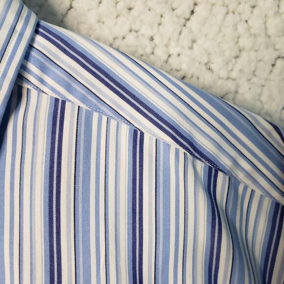 Polo Ralph Lauren Dress Shirt Men XXL Blue Striped Button Down Westerton 52x31 - Picture 6 of 7